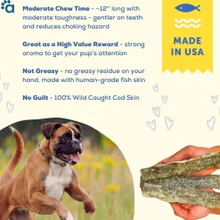 A Better Treat Dehydrated Wild Caught Cod Skin Dog Chews