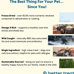 A Better Treat Freeze Dried Wild Caught Salmon Treats for Dogs & Cats