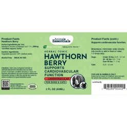 Animal Essentials Hawthorn Berry Liquid Herbal Extract for Dogs & Cats