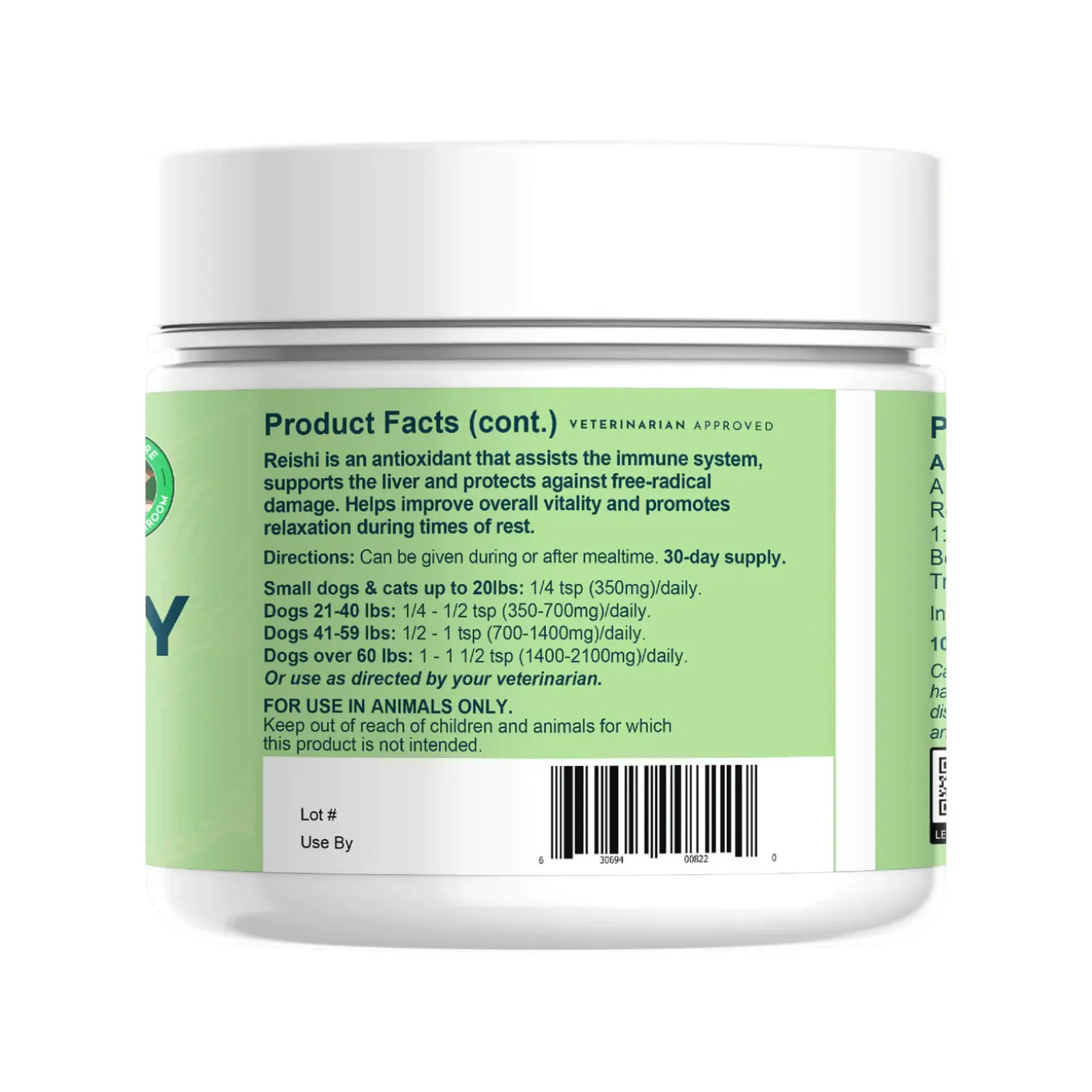 Animal Essentials LONGEVITY Reishi Mushroom Powder for Dogs & Cats