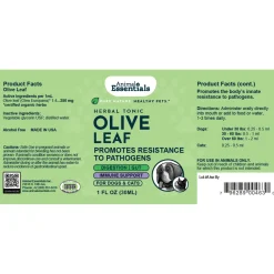 Animal Essentials Olive Leaf Herbal Extract Liquid for Dogs & Cats