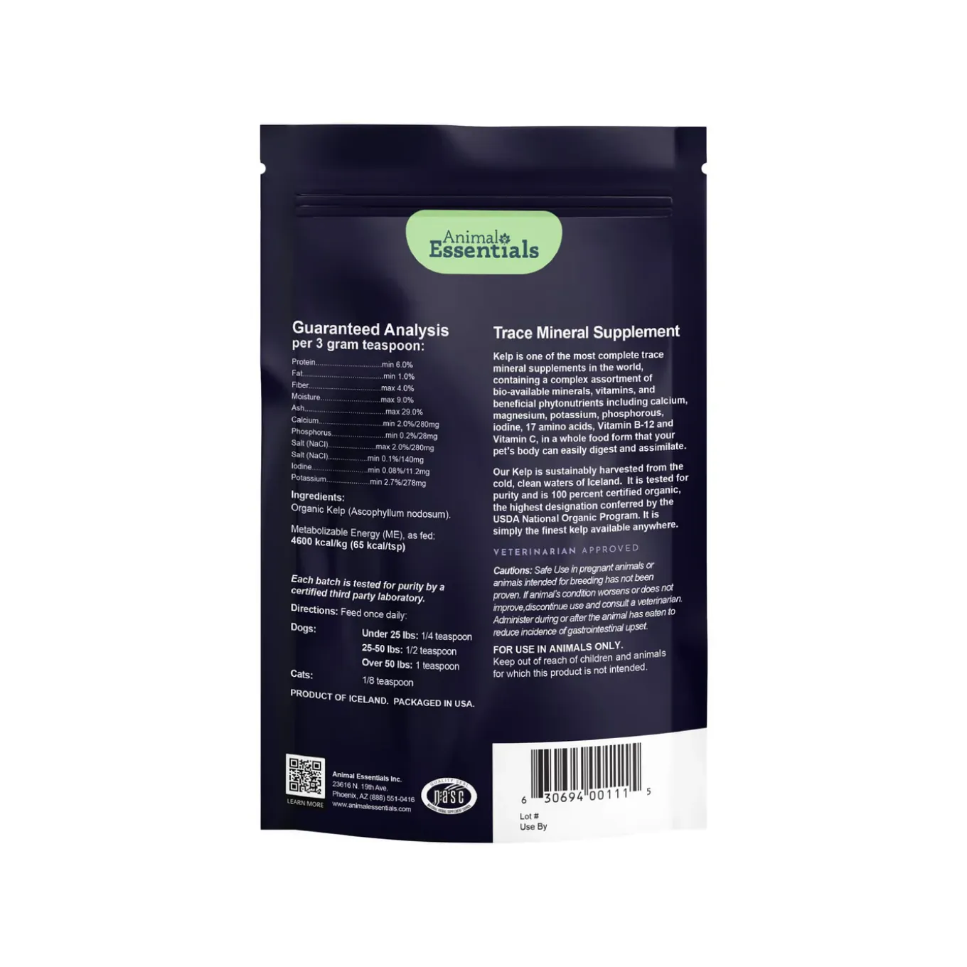 Animal Essentials Sea-Vital Supplement for Dogs & Cats