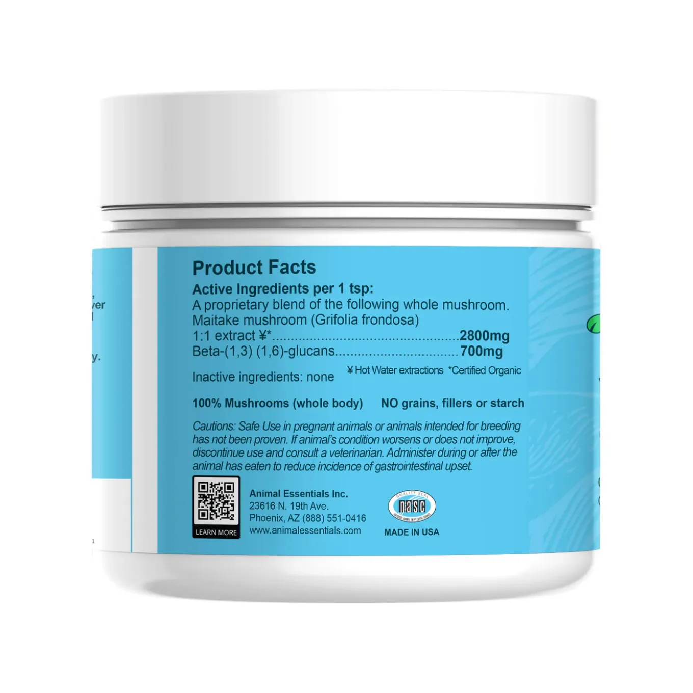 Animal Essentials WELLNESS Maitake Mushroom Powder for Dogs & Cats