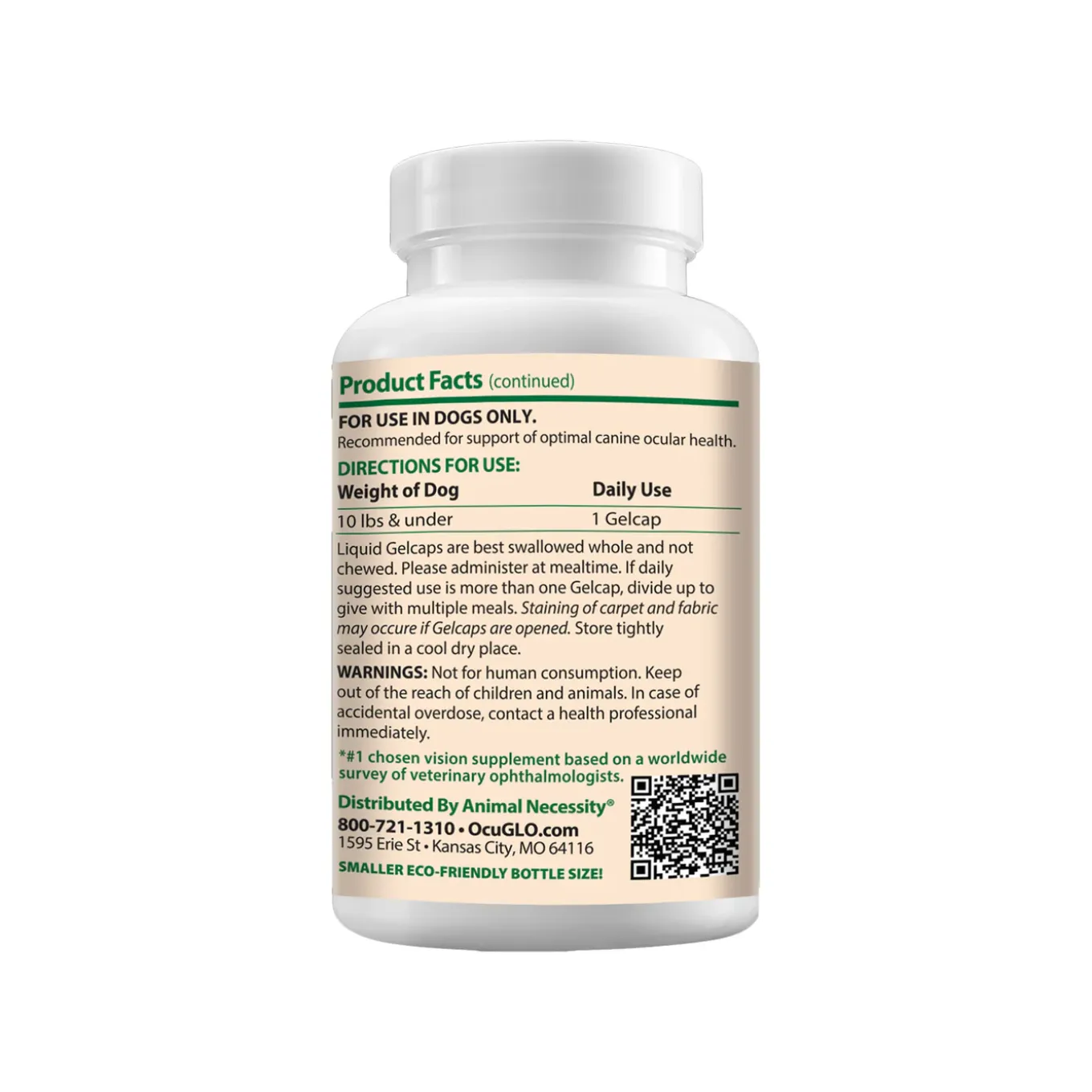 Animal Necessity Ocu-GLO Vision Supplement Gelcaps for Dogs