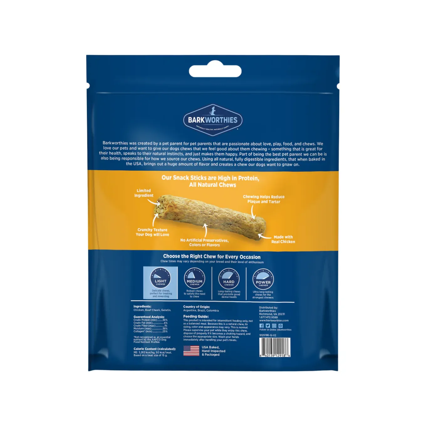 Barkworthies Chicken Quick Sticks Dog Chews