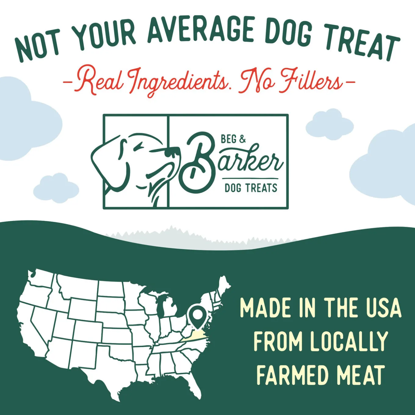 Beg & Barker Strips Single Ingredient Human Grade Dog Treats