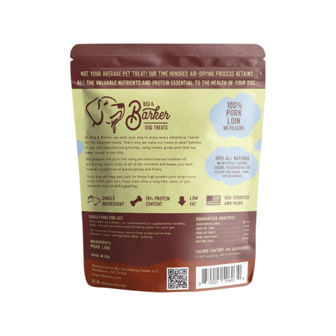 Beg & Barker Strips Single Ingredient Human Grade Dog Treats