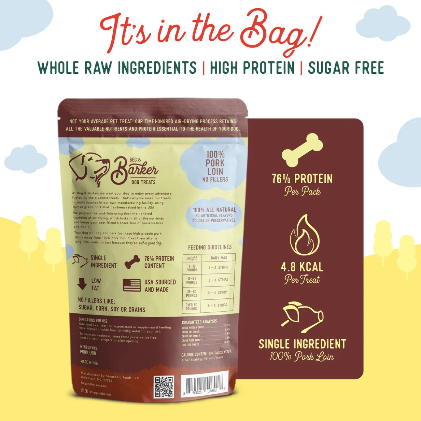 Beg & Barker Strips Single Ingredient Human Grade Dog Treats