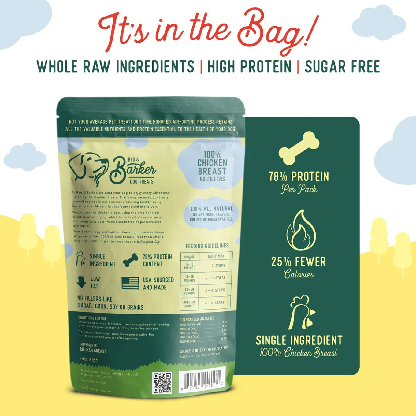 Beg & Barker Strips Single Ingredient Human Grade Dog Treats