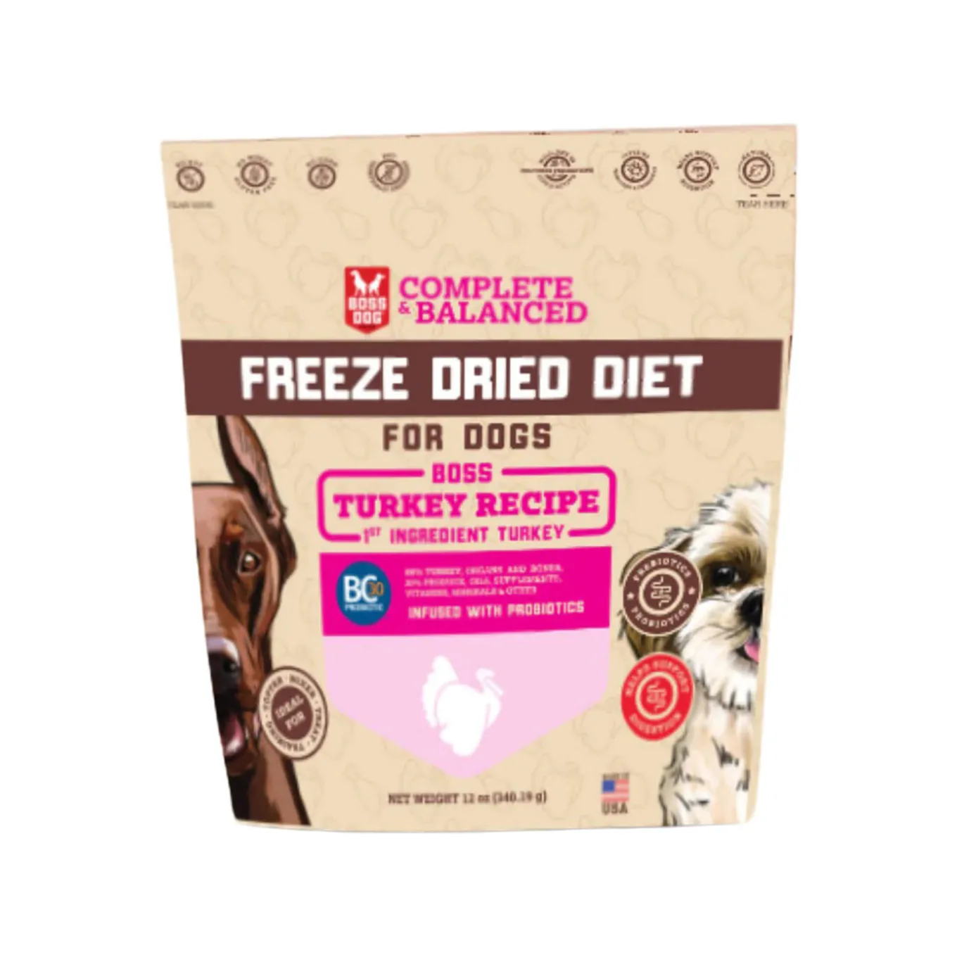 Boss Dog Freeze Dried Dog Food & Topper with Probiotics
