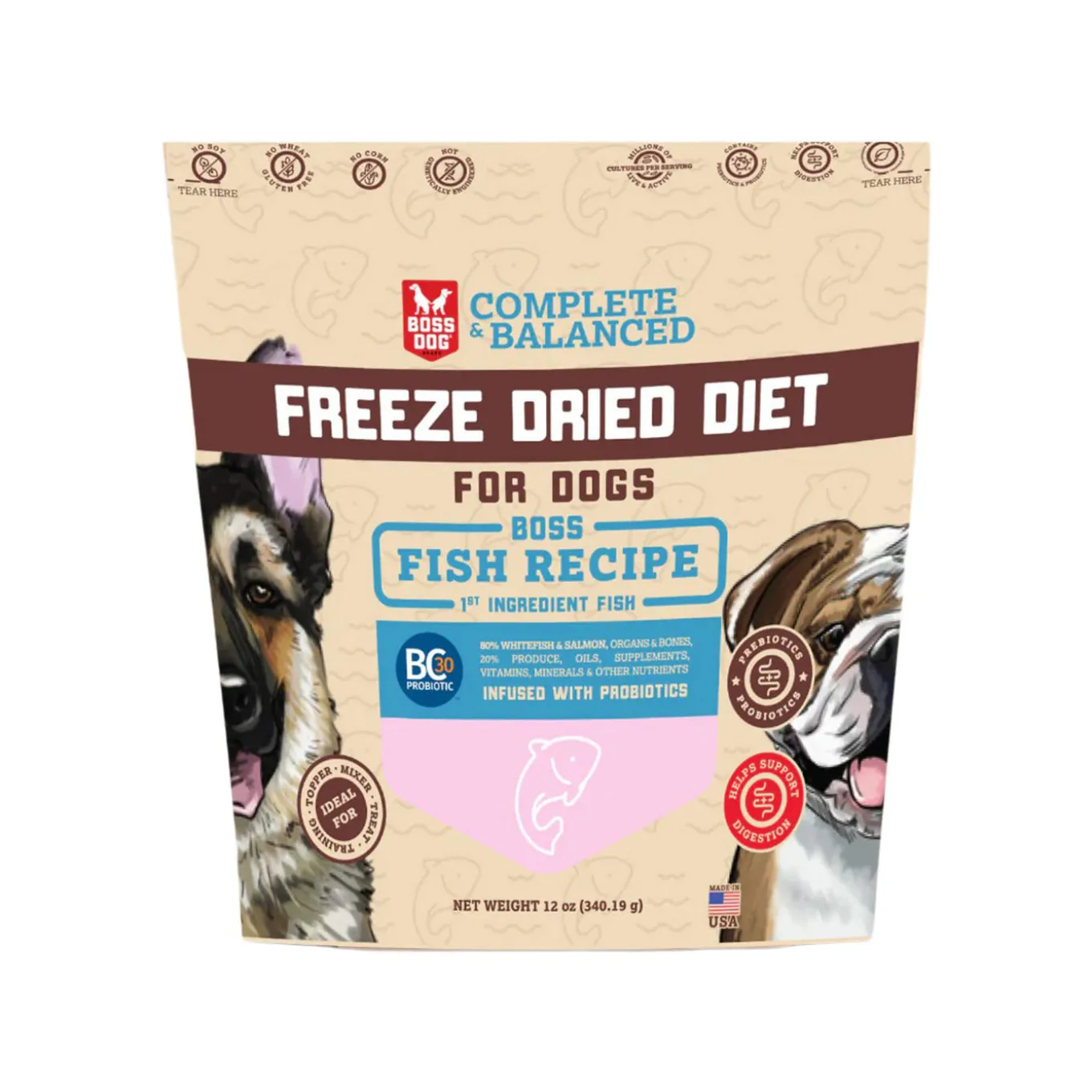 Boss Dog Freeze Dried Dog Food & Topper with Probiotics