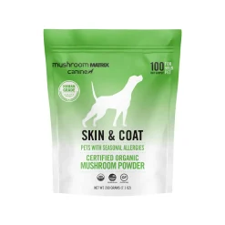 Canine Matrix Skin & Coat Organic Mushroom Allergy Support Supplement for Dogs & Cats