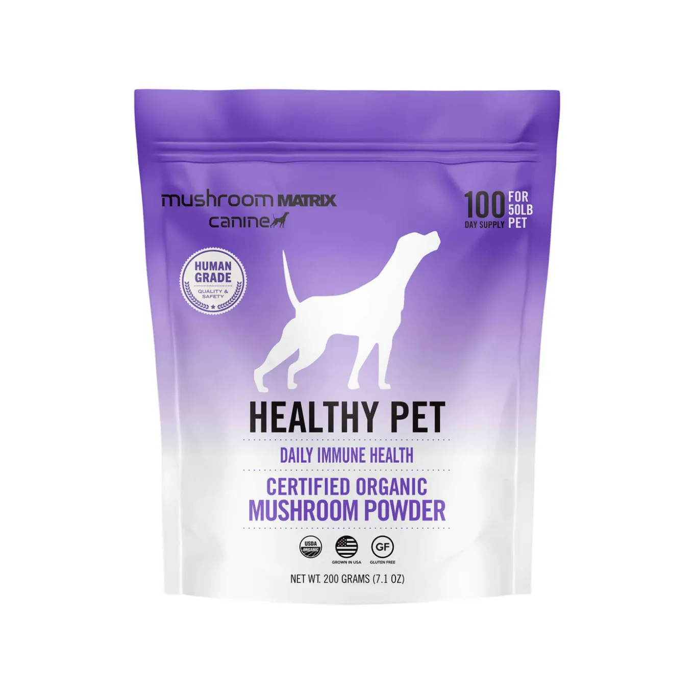 Canine Matrix Healthy Pet Organic Mushroom Immune Supplement for Dogs