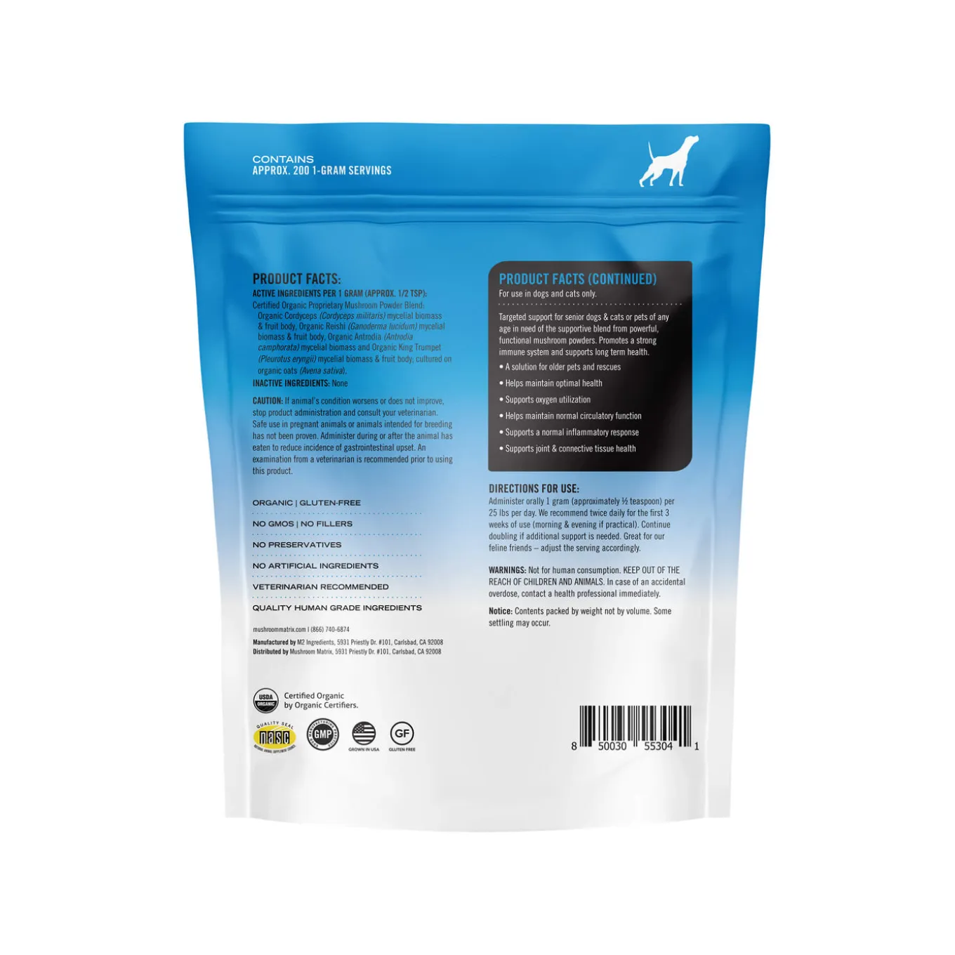 Canine Matrix MRM Recovery Organic Mushroom Senior Supplement for Dogs