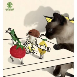 CATWANT Fruit & Veggie Loofah Cat Toys