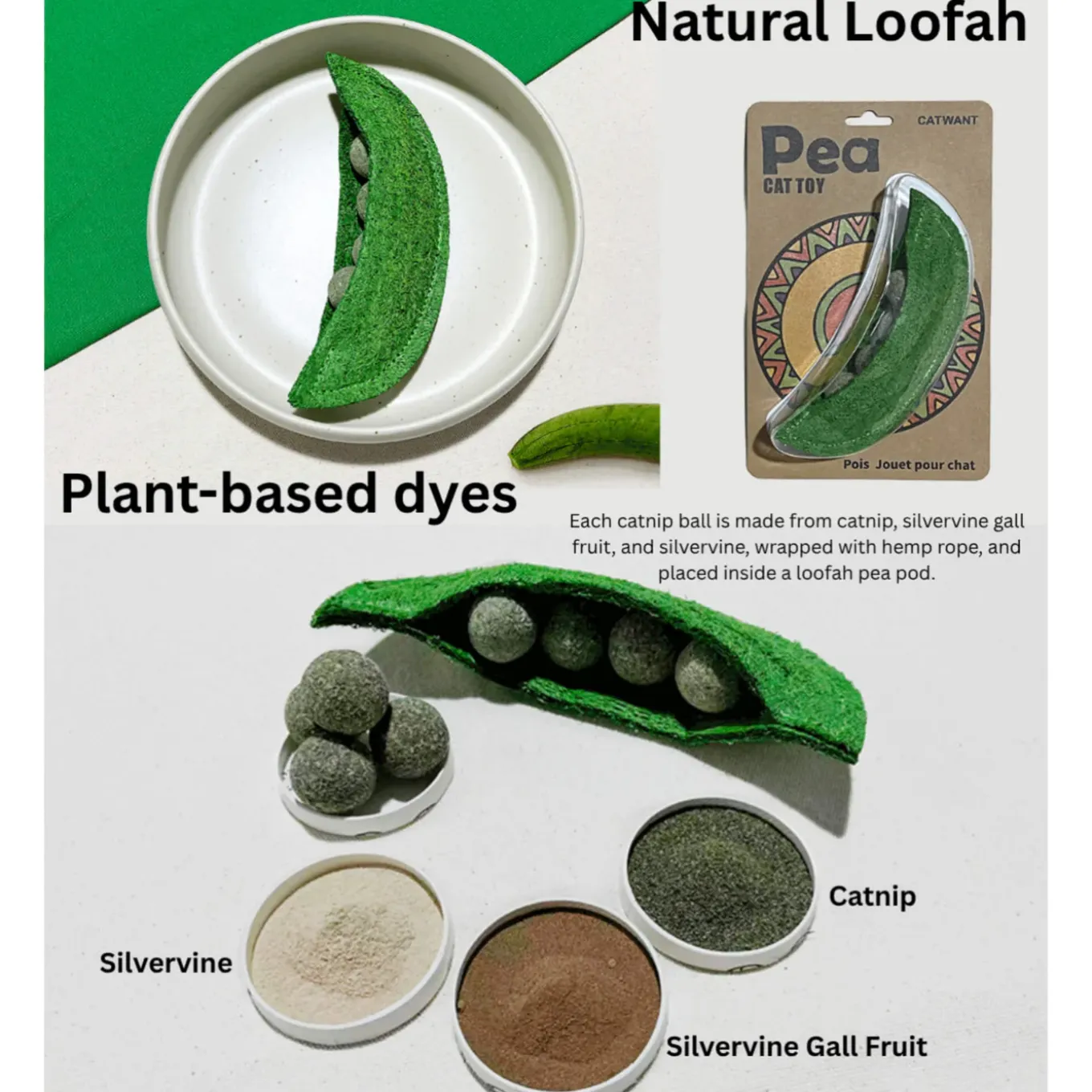 CATWANT Fruit & Veggie Loofah Cat Toys