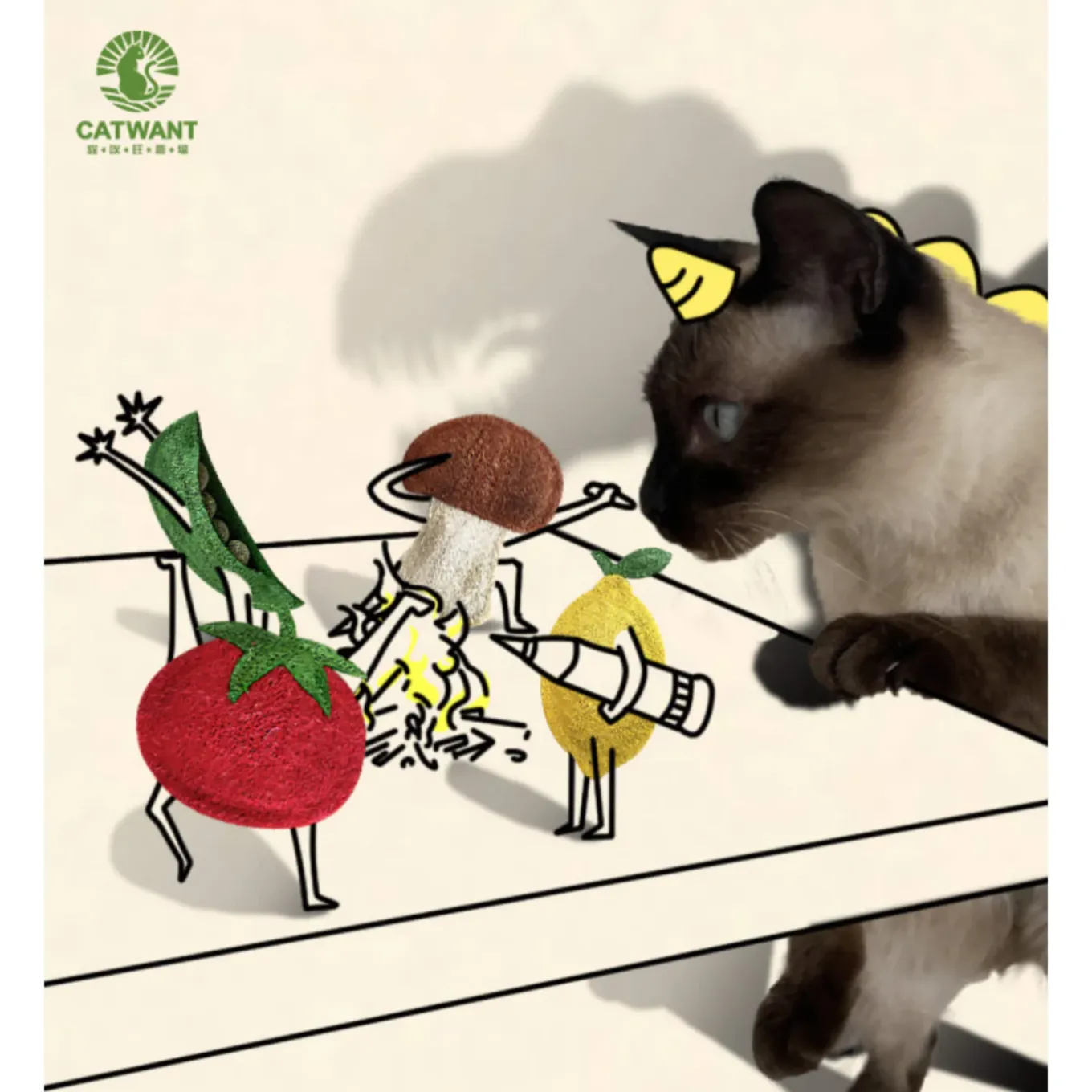 CATWANT Fruit & Veggie Loofah Cat Toys