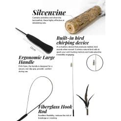 CATWANT Replaceable Teaser Cat Toy with Bird Chirping Device
