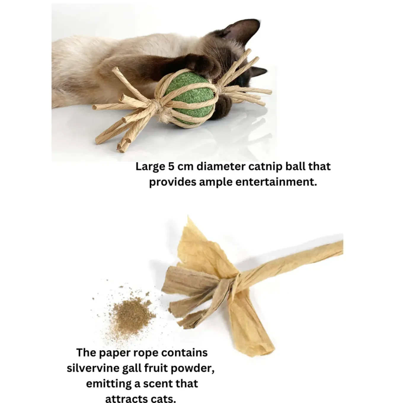 CATWANT Woven Silvervine Gall Fruit Candy Cat Toy