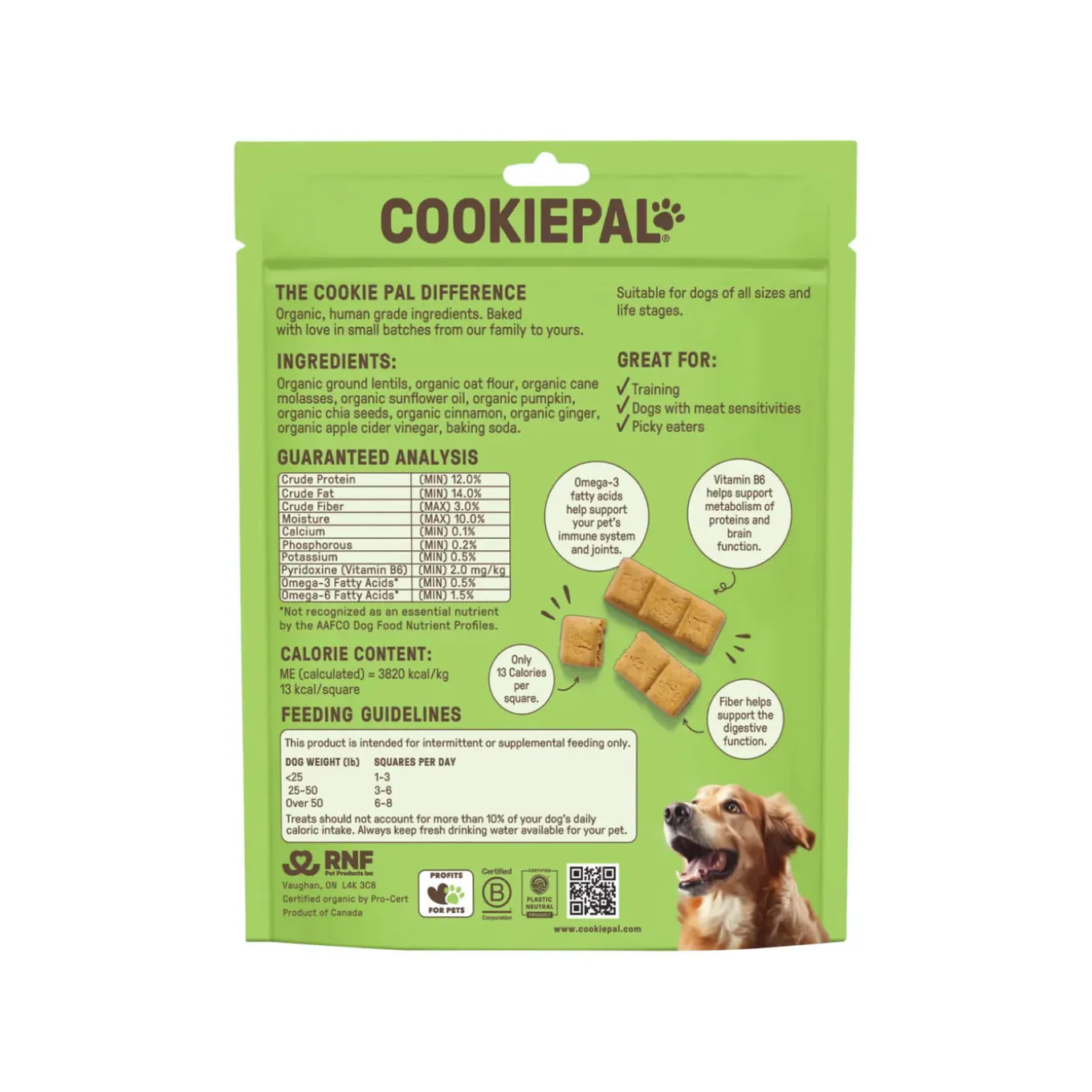 Cookie Pal Human Grade Organic Dog Biscuits