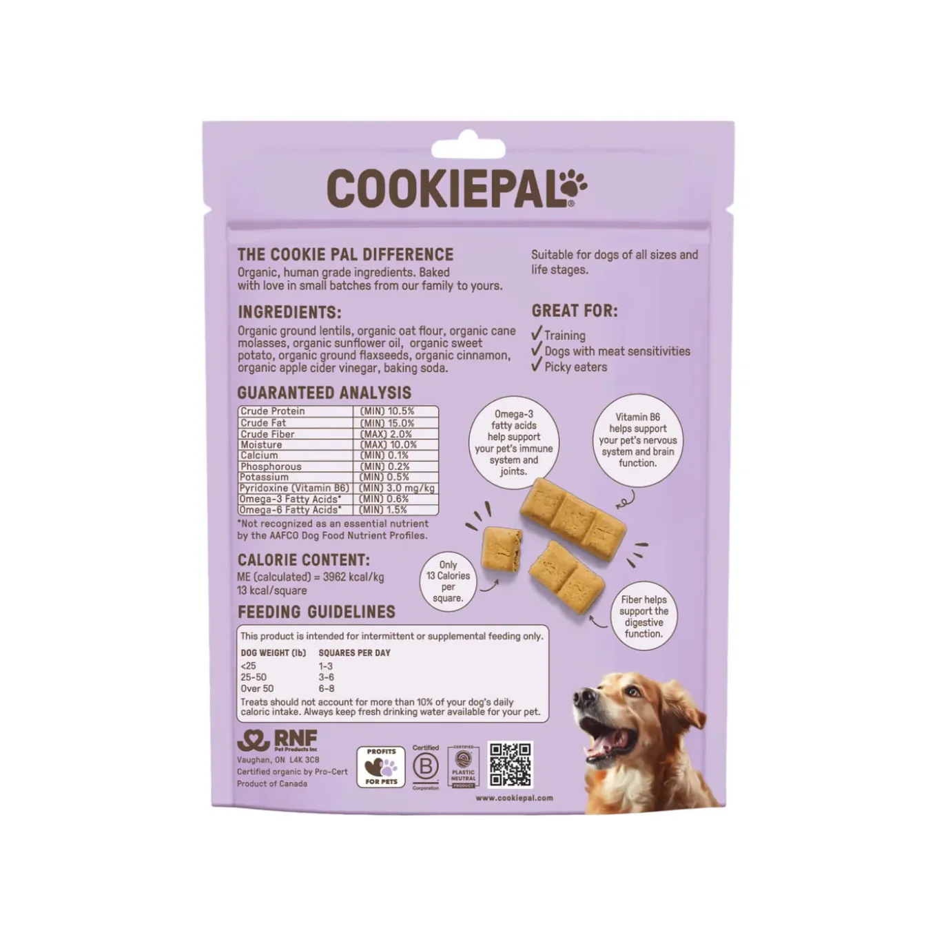 Cookie Pal Human Grade Organic Dog Biscuits