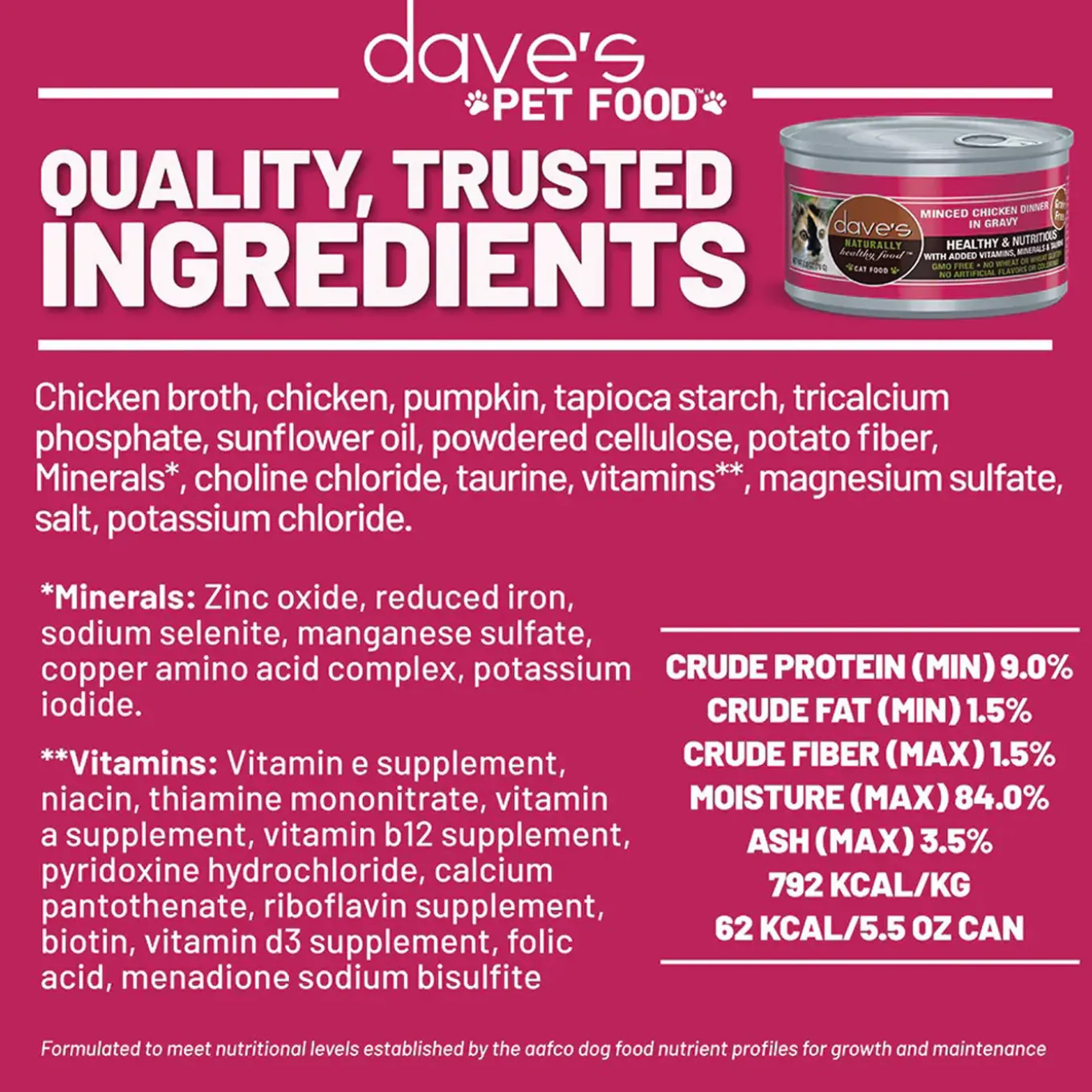 Dave's Pet Food Dinner in Gravy Grain Free Wet Cat Food