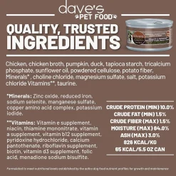 Dave's Pet Food Dinner in Gravy Grain Free Wet Cat Food