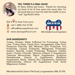 Dave's Pet Food 95% Premium Meats Grain Free Wet Dog Food