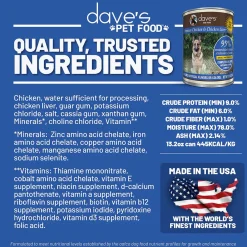 Dave's Pet Food 95% Premium Meats Grain Free Wet Dog Food
