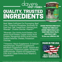 Dave's Pet Food 95% Premium Meats Grain Free Wet Dog Food