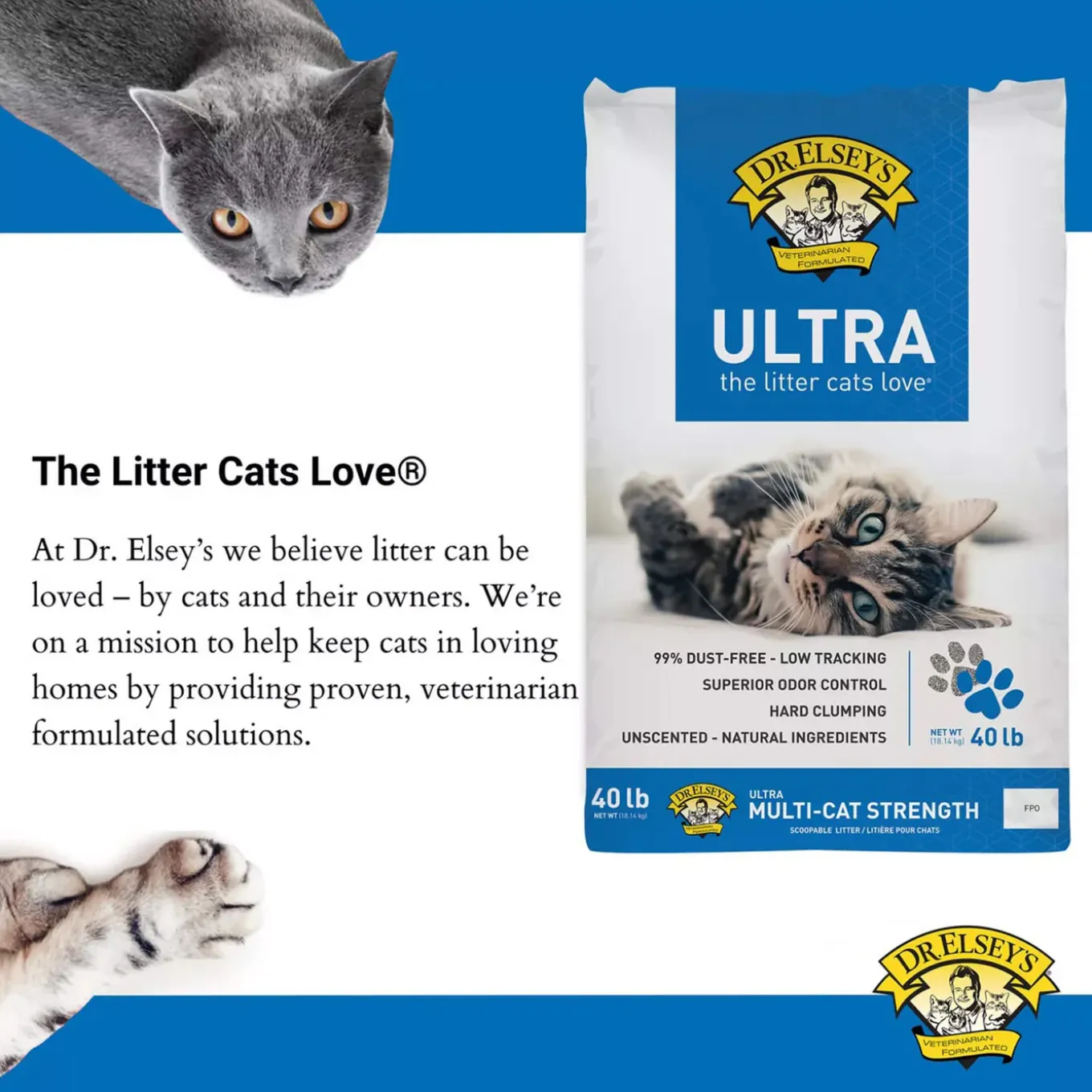 Dr. Elsey's Ultra Multi-Cat Strength Clumping Clay Cat Litter