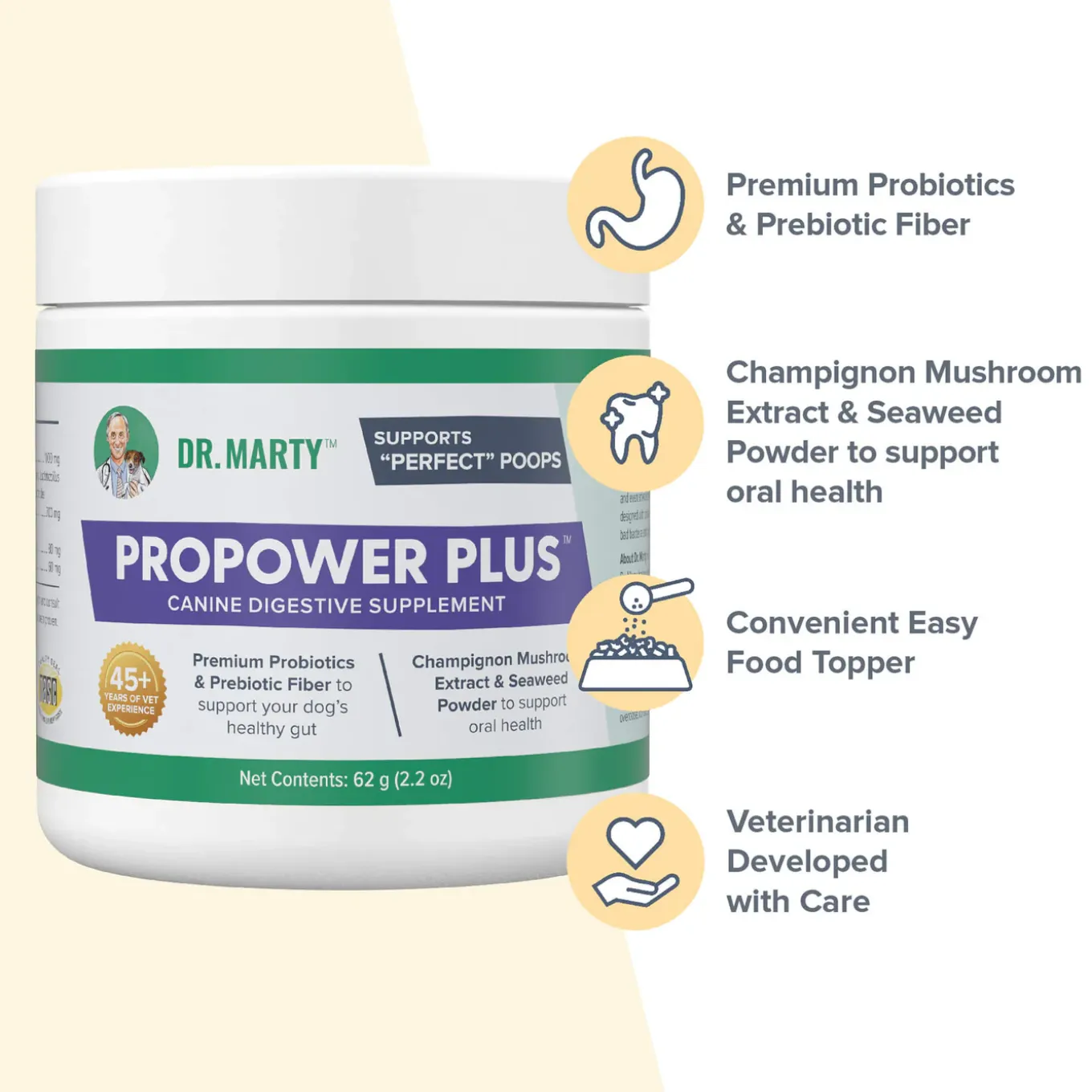 Dr. Marty ProPower Plus Canine Digestive Dog Supplement Powder