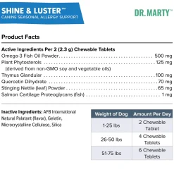 Dr. Marty Shine & Luster Canine Seasonal Allergy Support Chewable Tablets