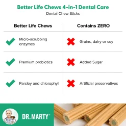 Dr. Marty Better Life Chews 4-in-1 Dental Care Dog Dental Chew Sticks