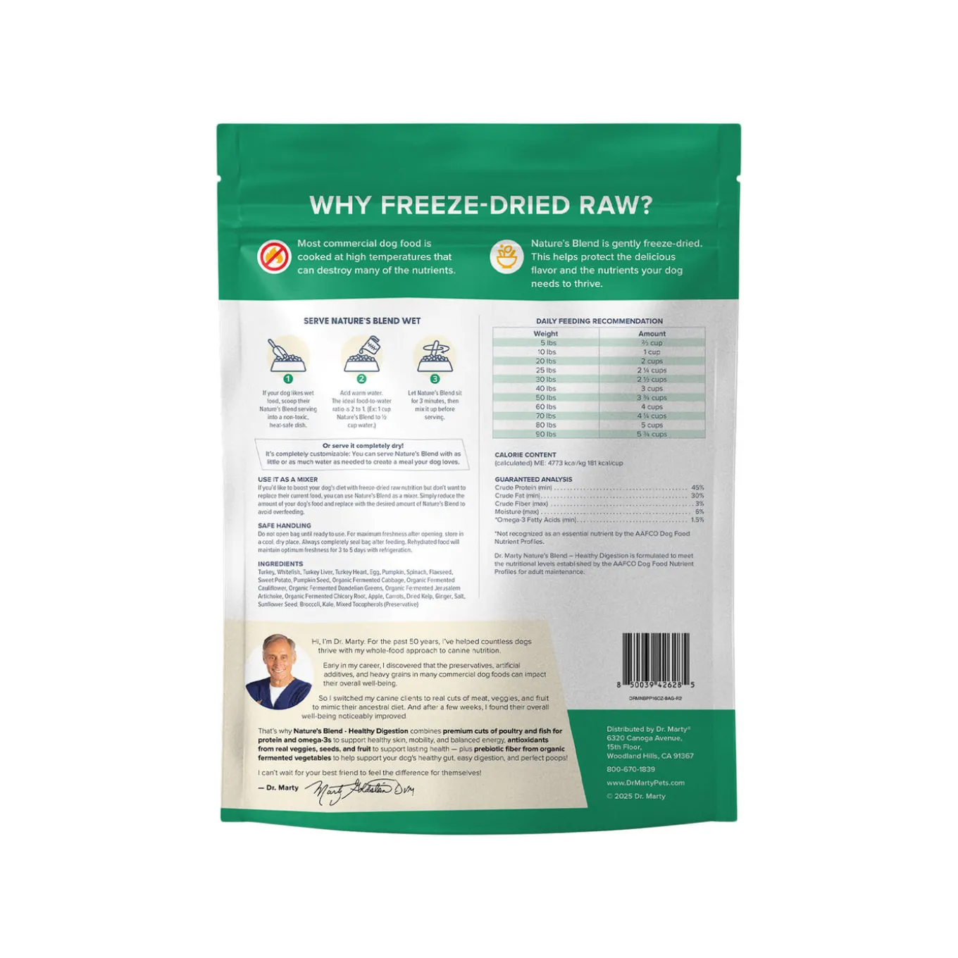 Dr. Marty Nature's Blend Healthy Digestion Freeze Dried Dog Food