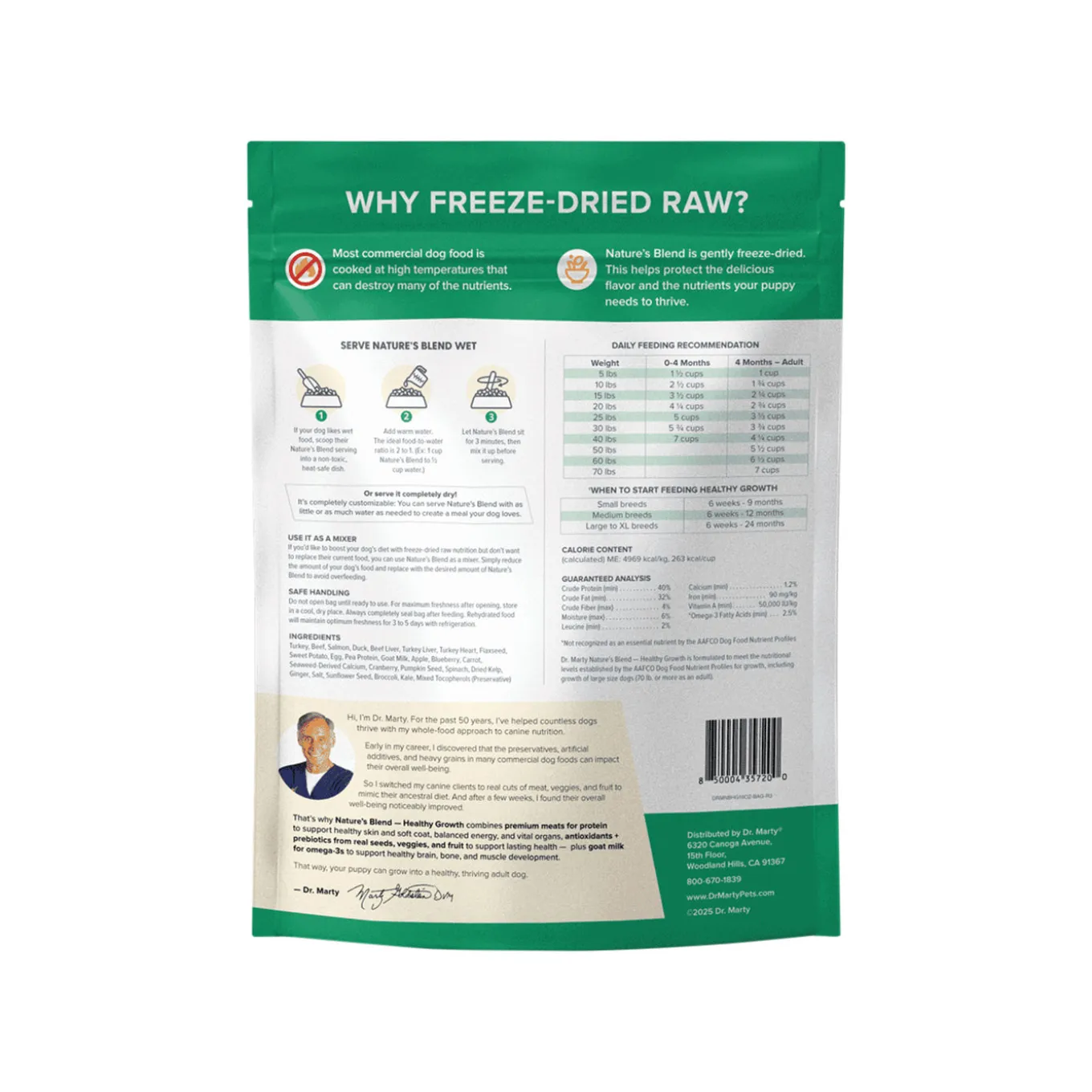 Dr. Marty Nature’s Blend Healthy Growth Freeze Dried Dog Food