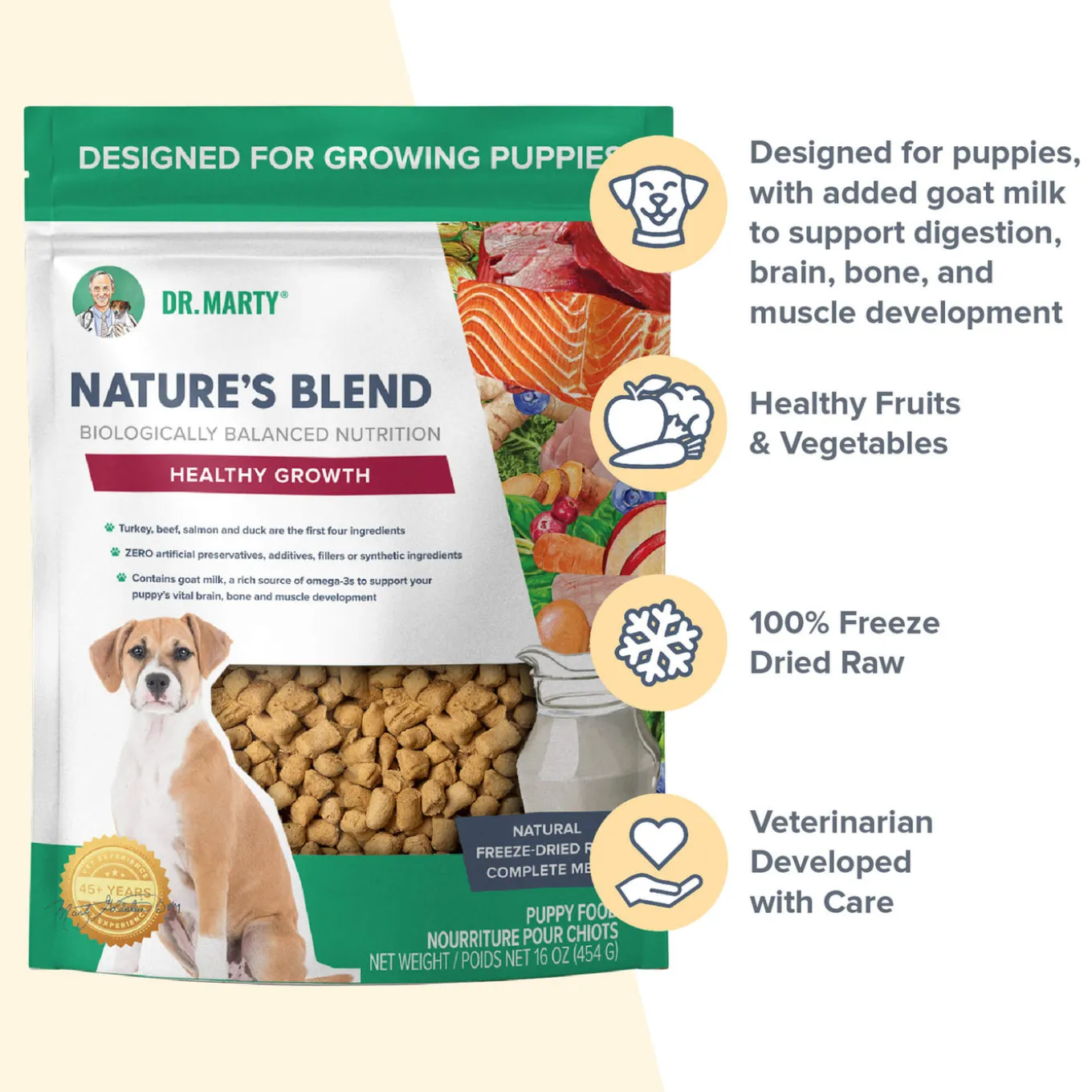 Dr. Marty Nature’s Blend Healthy Growth Freeze Dried Dog Food