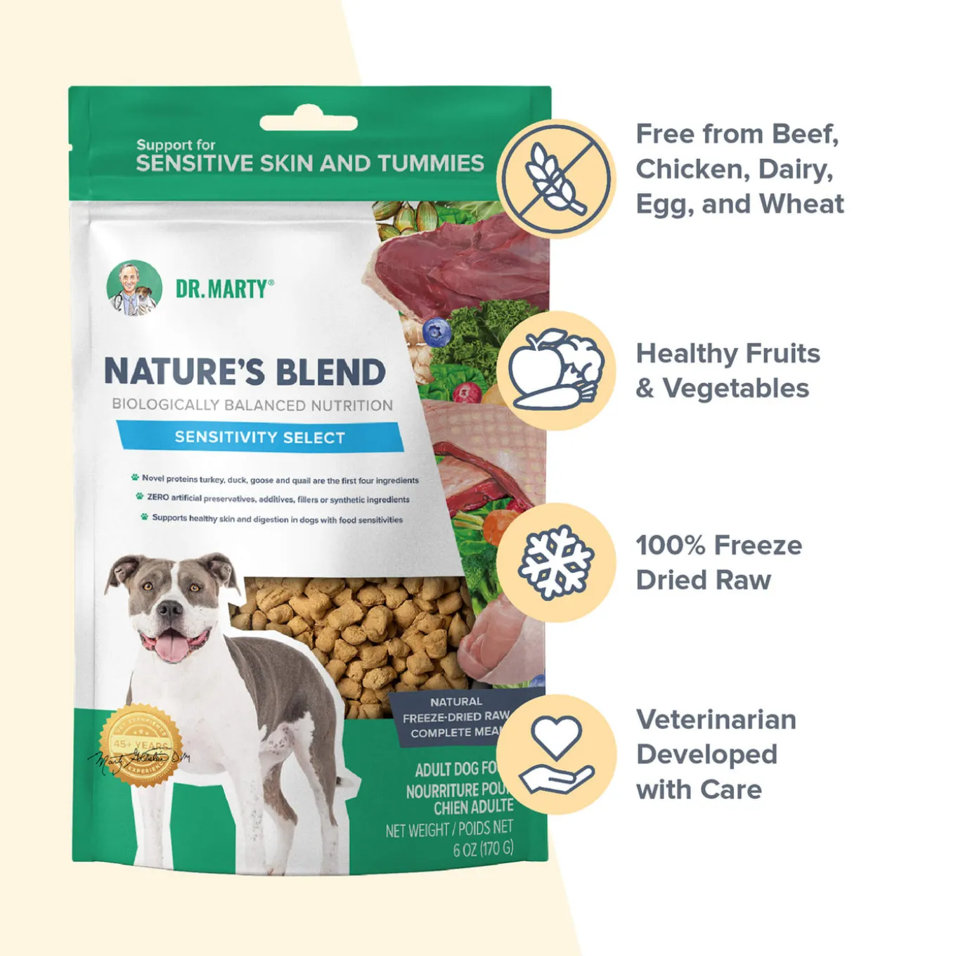 Dr. Marty Nature’s Blend Sensitivity Select Freeze Dried Dog Food