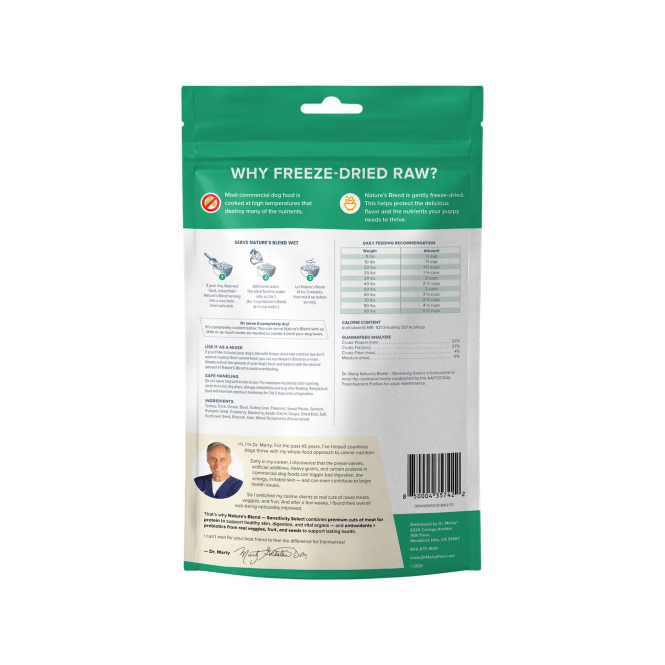 Dr. Marty Nature’s Blend Sensitivity Select Freeze Dried Dog Food