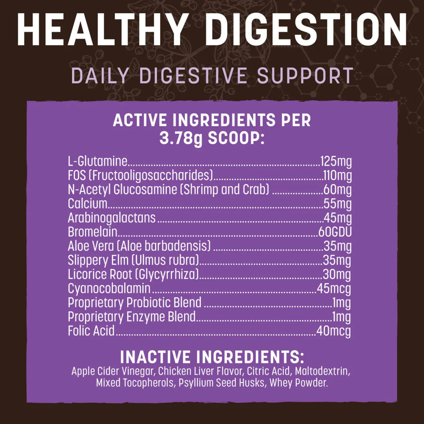 Earth Animal Healthy Digestion Nutritional Supplement Powder for Cats & Dogs