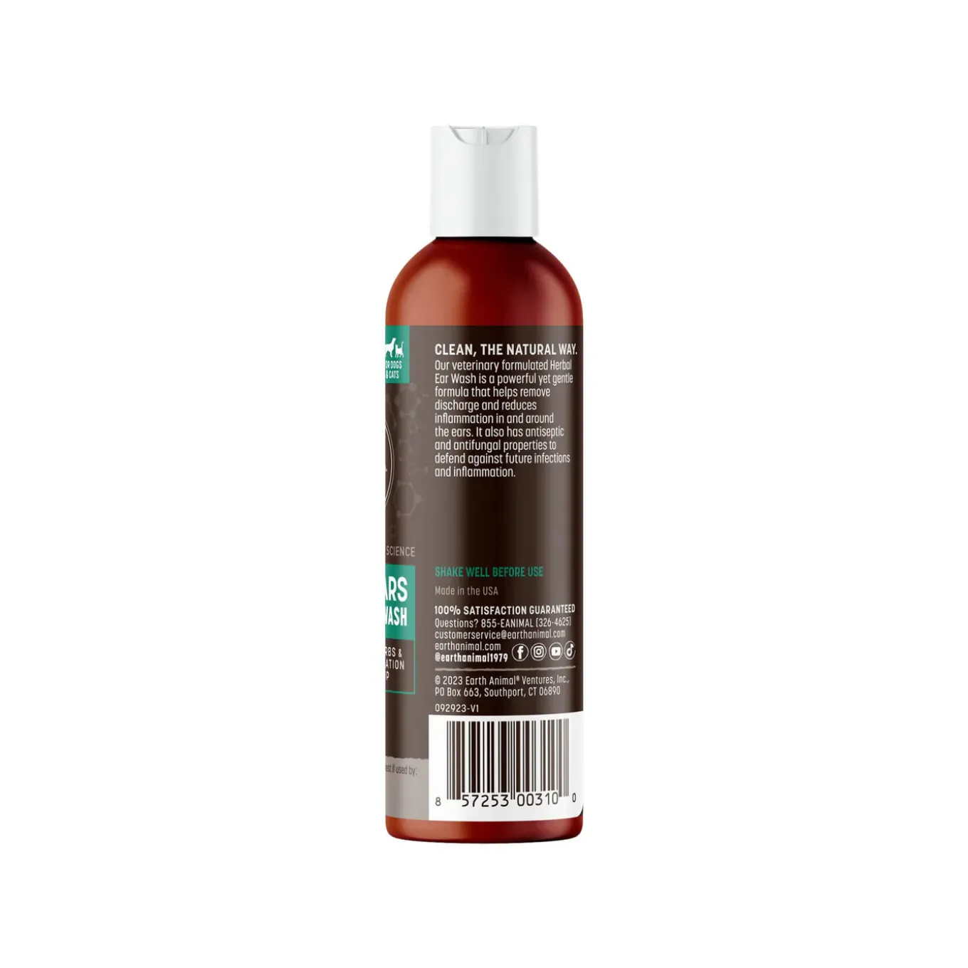 Earth Animal Herbal Topical Remedies Clean Ears Wash for Dogs