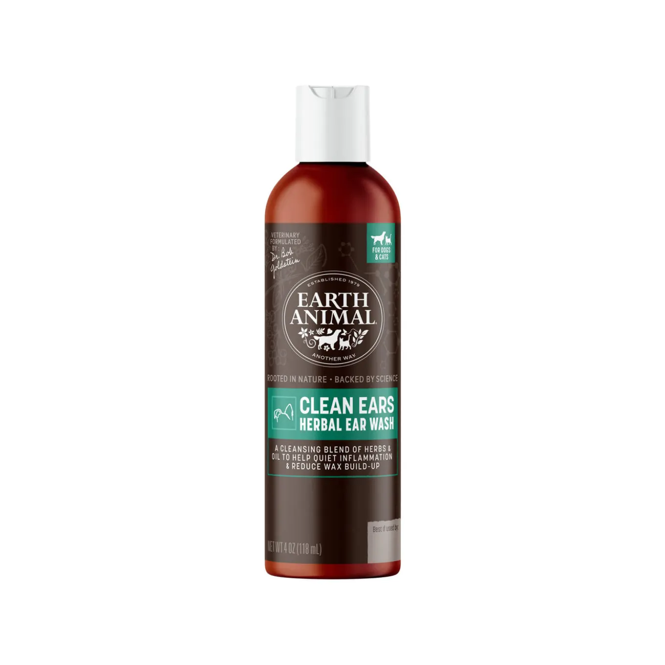 Earth Animal Herbal Topical Remedies Clean Ears Wash for Dogs