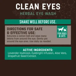 Earth Animal Herbal Topical Remedies Clean Eyes Wash for Dogs