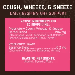 Earth Animal Organic Herbal Remedies Cough, Wheeze & Sneeze Tincture for Dogs