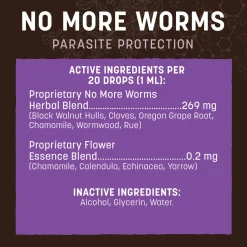 Earth Animal Organic Herbal Remedies No More Worms Tincture for Dogs