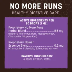 Earth Animal Organic Herbal Remedies No More Runs Tincture for Dogs