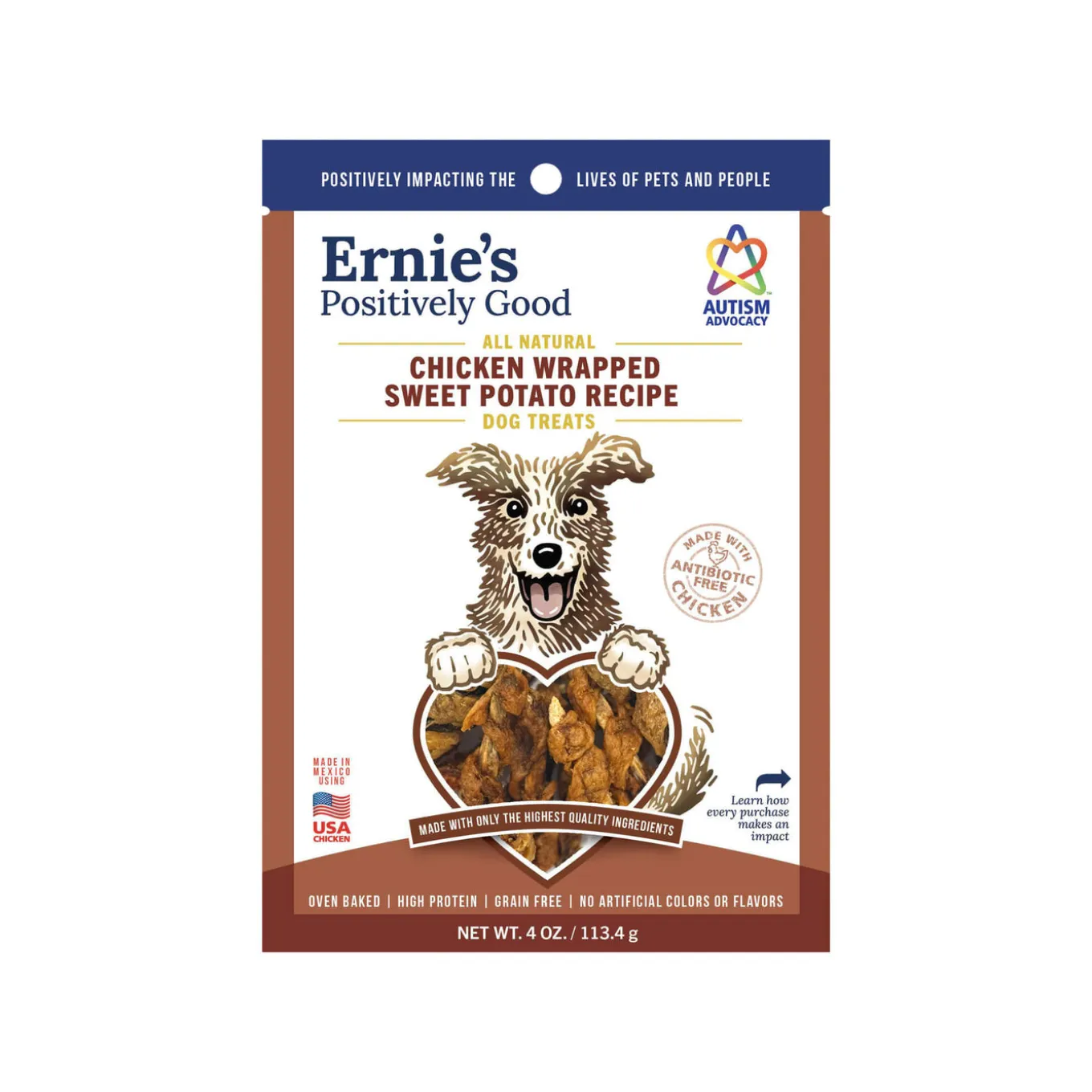 Ernie's Positively Good Chicken Wrapped Sweet Potato Dog Treats