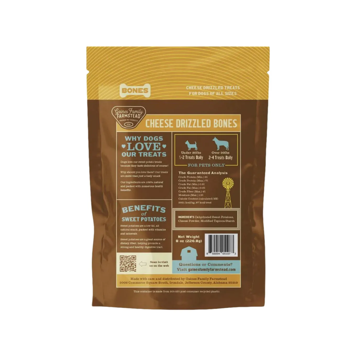 Gaines Family Farmstead Sweet Potato Bones Dog Treats