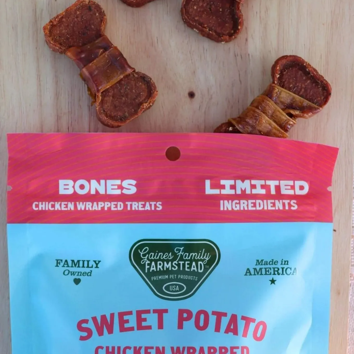 Gaines Family Farmstead Sweet Potato Bones Dog Treats