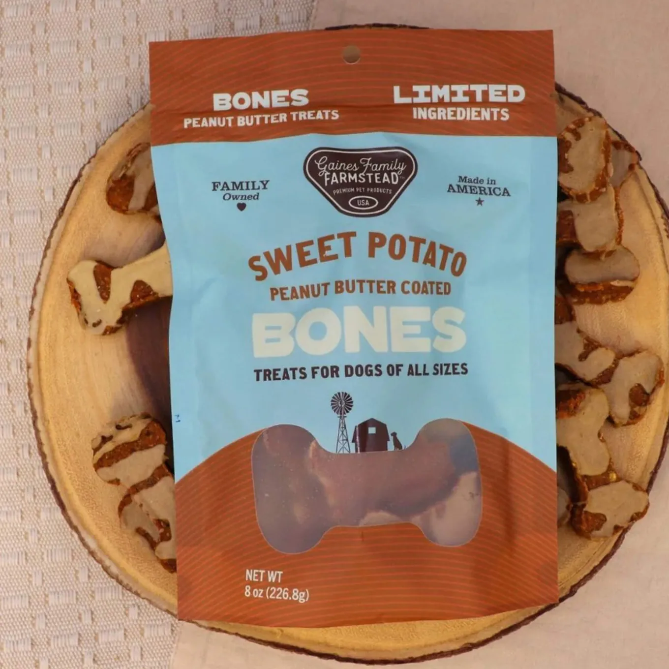 Gaines Family Farmstead Sweet Potato Bones Dog Treats